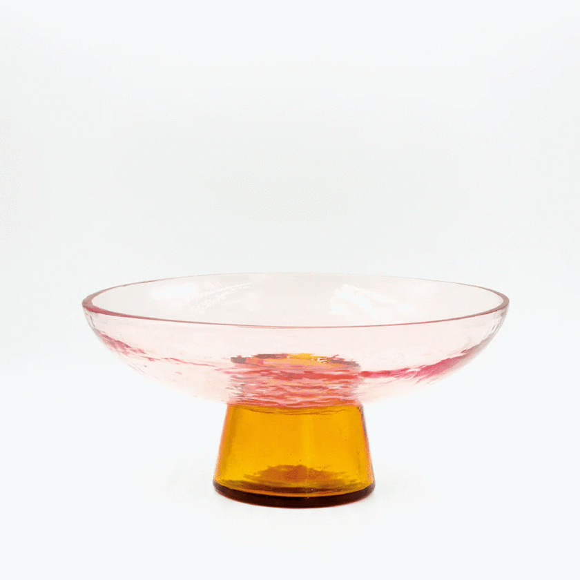 Bianca Lorenne Pedestal Bowl Rose/Amber - Small