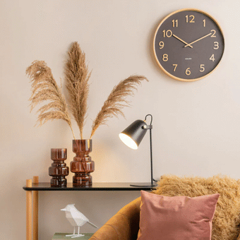 Karlsson Pure Wood Grain Wall Clock - Black