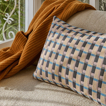 Citta  Civic Cushion Cover 60x40cm - Cornflower/Multi