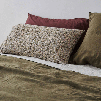 Citta Wildflower Linen Pillowcase PR - Ivy/Multi 76x50cm