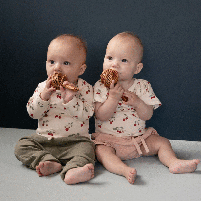 Nature Baby Long Sleeve Bodysuit - Strawberry Blush Print