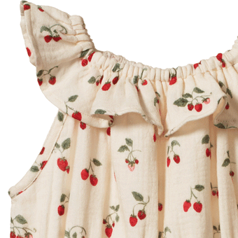 Nature Baby Plum Suit Muslin - Strawberry Blush Print