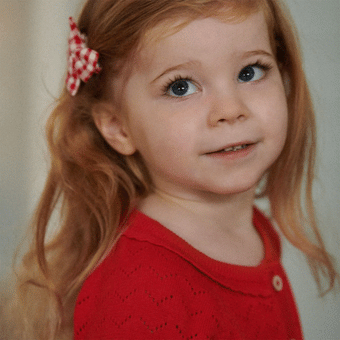 Nature Baby Bow Hair Clips 2 Pack - Red Check