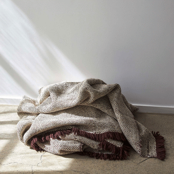 Citta Hutt Wool Throw - Mulberry/Natural 140x180cm