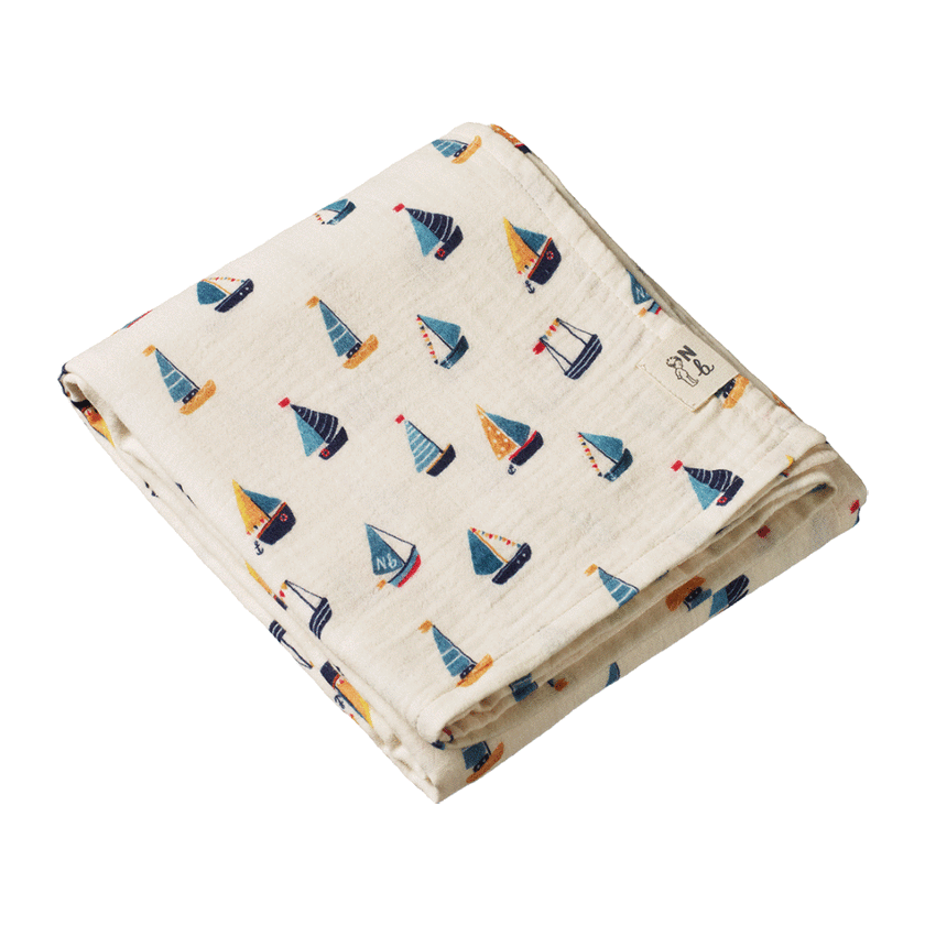 Nature Baby Muslin Wrap - Regatta Print