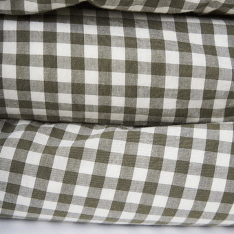 Citta Gingham Organic Cotton Duvet Cover - Olive