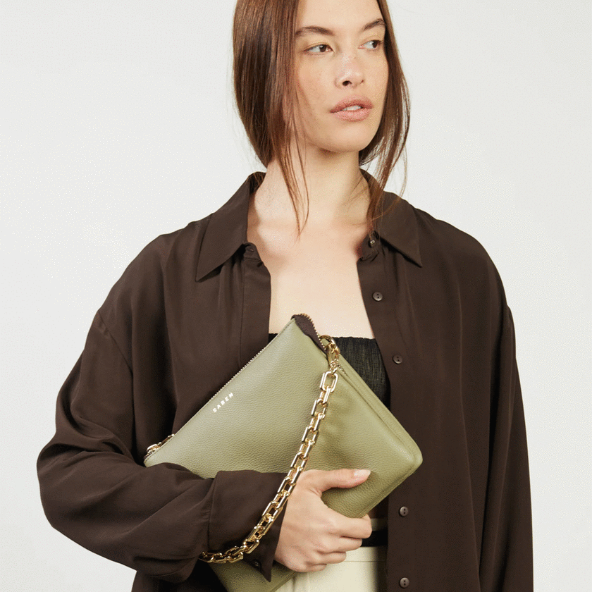 Saben Matilda Crossbody - Eucalyptus + Chunky Chain