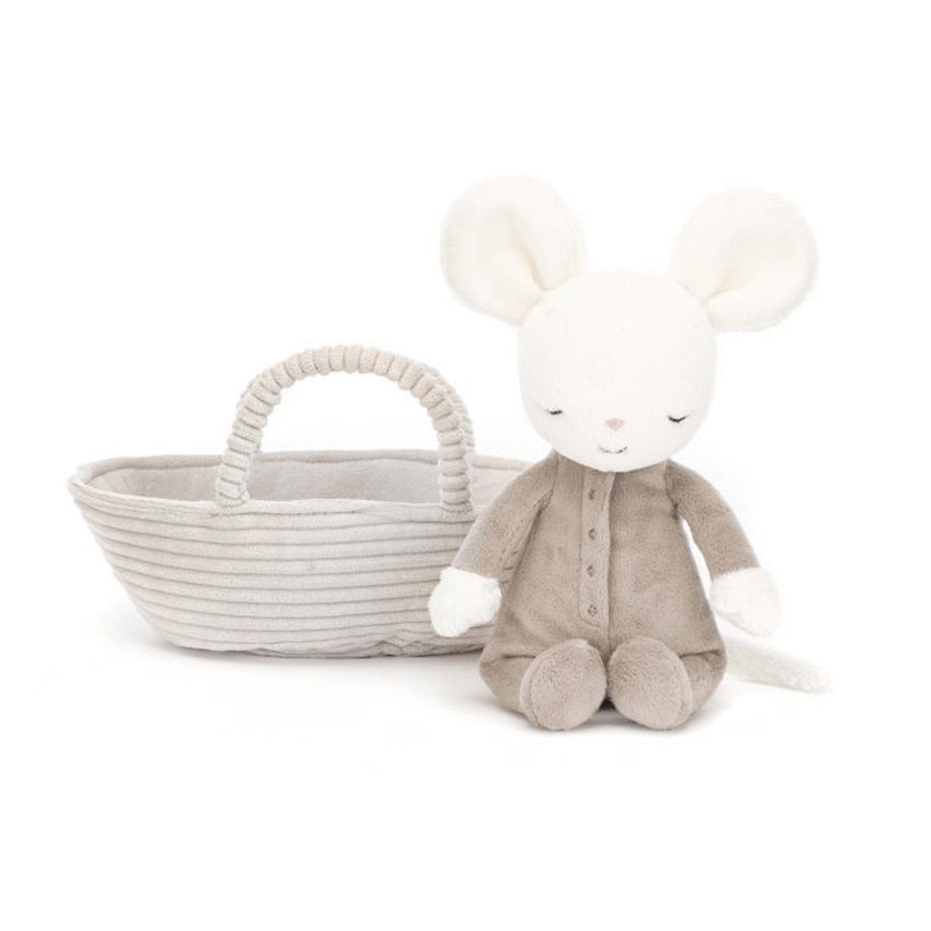 Jellycat Rock-a-Bye Mouse Cream 11x9x19cm