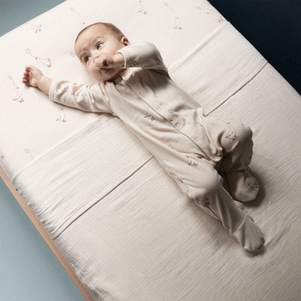 Nature Baby Fitted Sheet Jersey - Goose Lullaby Print Bassinet