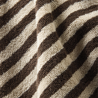 Citta Wide Stripe Cotton Hand Towel - Cocoa/Bone 45x75cm