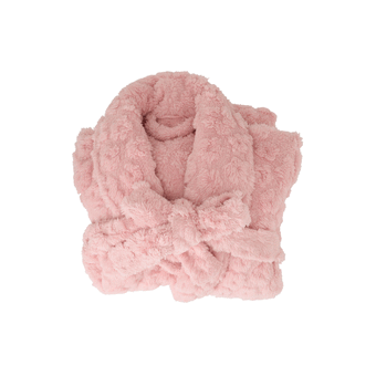 COSY LUXE Kids Bath Robe Small - Embossed Flower Pink