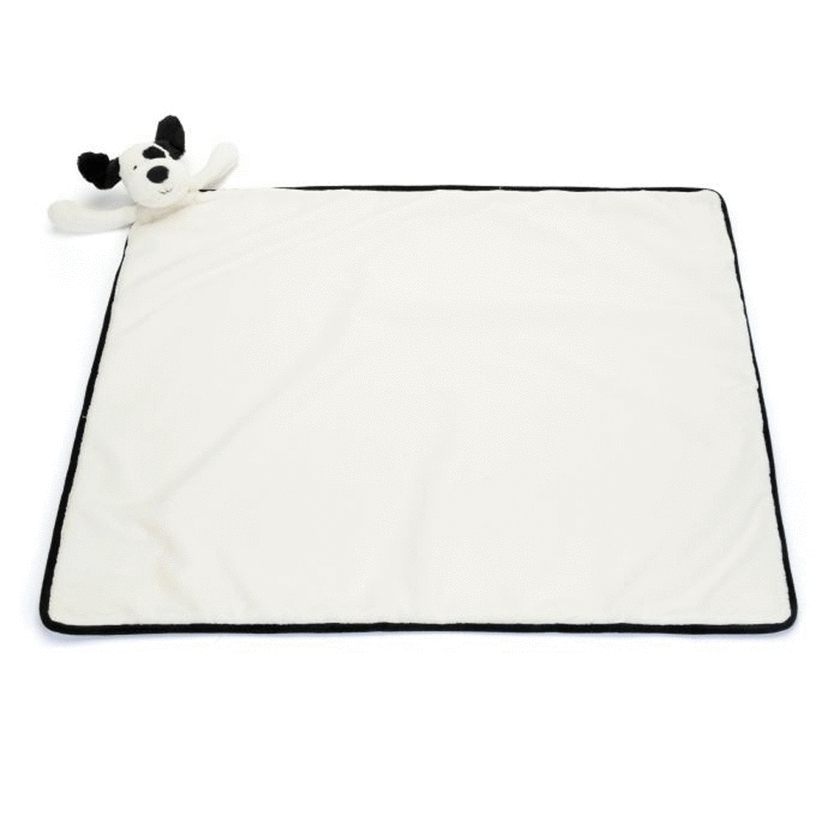 Jellycat Bashful Black & Cream Puppy Blankie 9x70x56cm