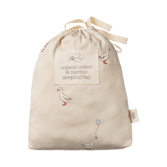 Nature Baby Organic Cotton & Merino Sleeping Bag - Goose Lullaby Print 3-24M