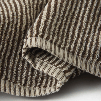 Citta Stripe Cotton Face Cloth - Cocoa/Bone 35x35cm