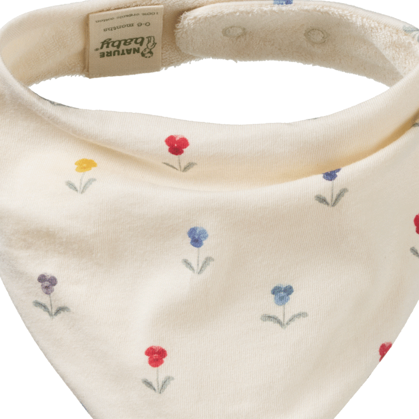 Nature Baby Triangle Bib Terry - Delphine Print