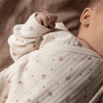 Nature Baby Pointelle Kimono Stretch and Grow - Posey Blossom Print