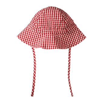 Nature Baby Gingham Sunhat - Red Check