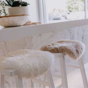 Long Wool Sheepskin Pad - Round