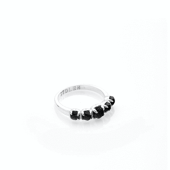 Stolen Girlfriend Halo Cluster Ring - Onyx