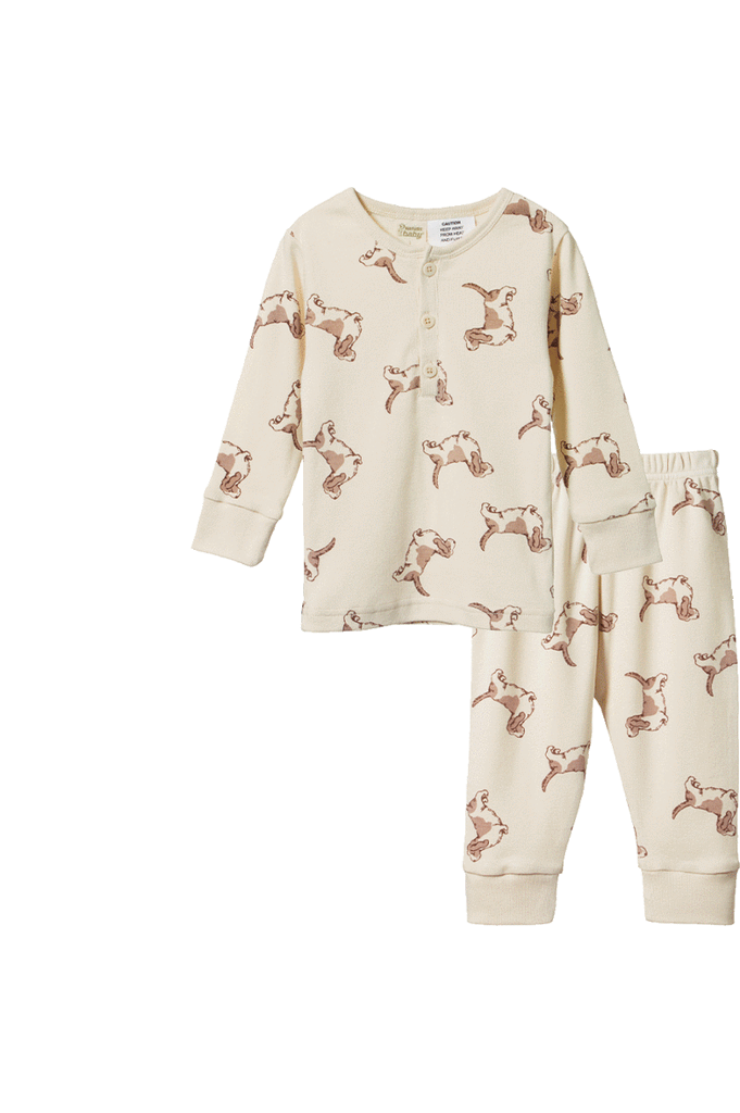 Nature Baby 2PC Long Sleeve Pyjamas - Happy Hounds Sleepwear Print