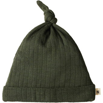 Nature Baby Merino Pointelle Knotted Beanie - Thyme