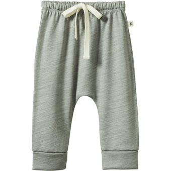 Nature Baby Merino Drawstring Pants - Grey Marl