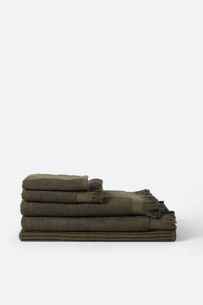 Citta Ribbed Hand Towel - Ivy 50x70cm