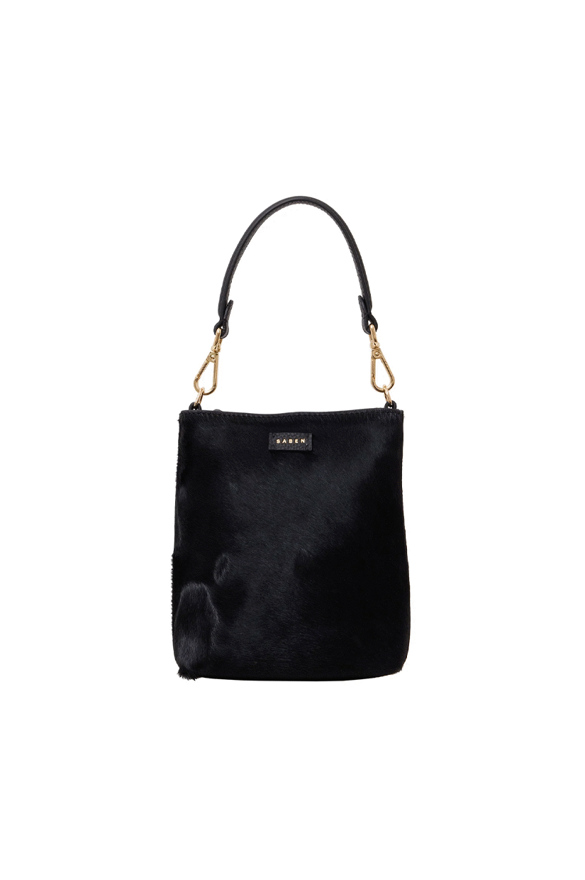 Saben Coco Mini Bag Black + Black Hair Calf