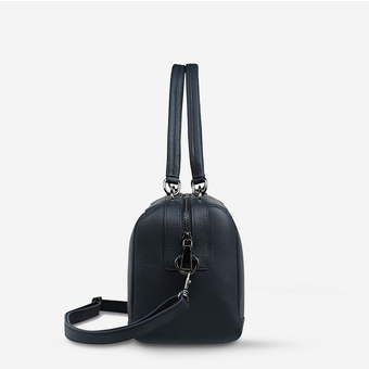 Status Anxiety Don't Ask Leather Bag - Navy Blue