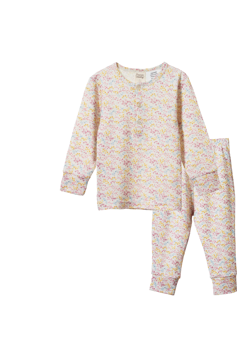 Nature Baby Merino 2PC Pyjamas - Wildflower Mountain Print