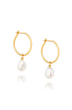 Linda Tahija Baroque Pearl Willpower Hoop Earrings - Gold