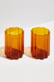 Fazeek Wave Glassware - Amber Set of 2