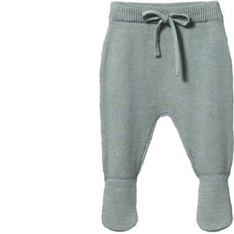 Nature Baby Merino Knit Footed Rompers - Sage