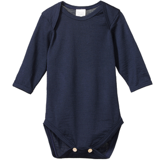 Nature Baby Merino Essentials L/S Bodysuit - Navy