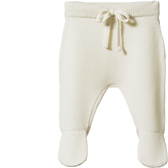 Nature Baby Merino Knit Footed Rompers - Natural
