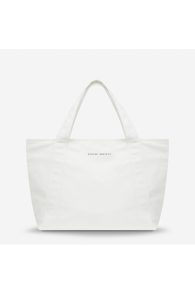 Status Anxiety In The Light Beach Tote - White
