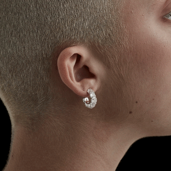 Stolen Girlfriend Halo Cluster Earrings - Rose Quartz