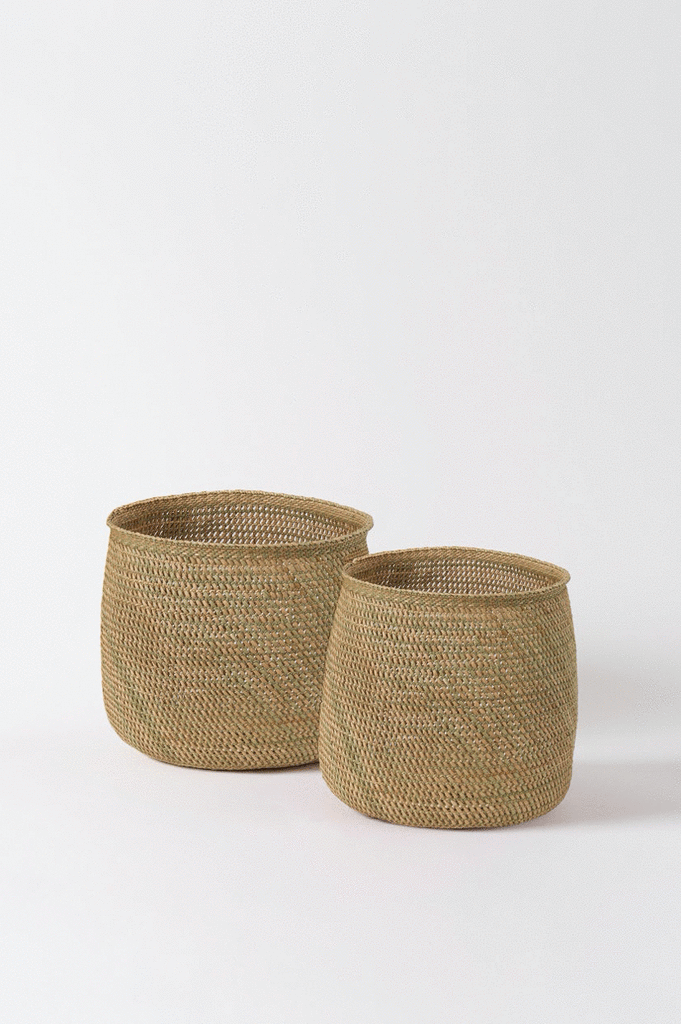 Citta Iringa Open Weave Baskets Set of 2 - Natural