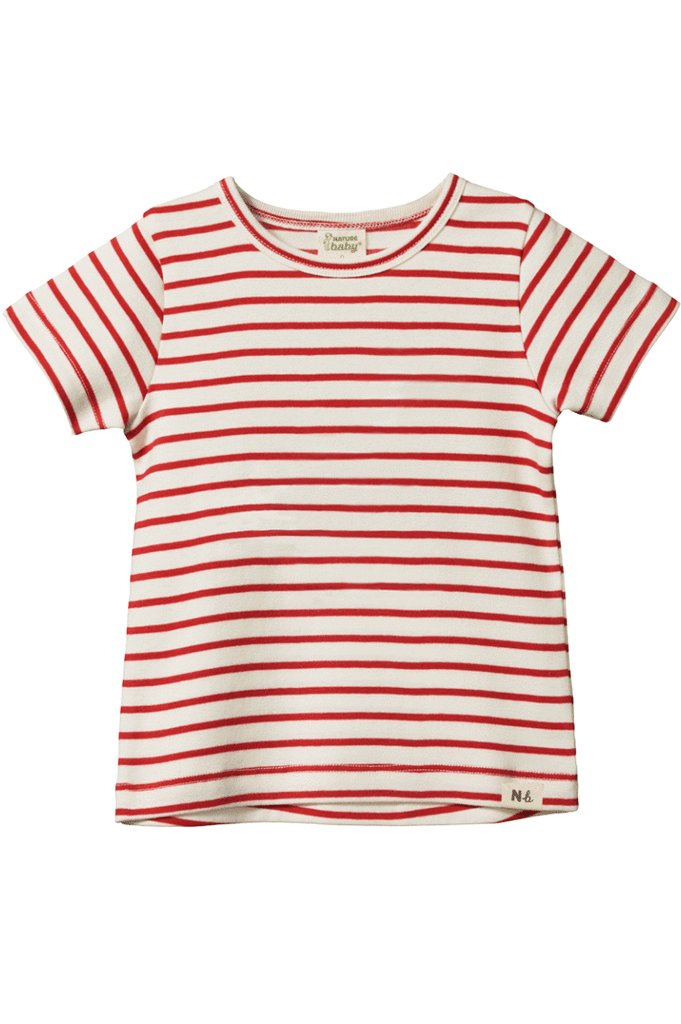Nature Baby River Tee - Red Sailor Stripe