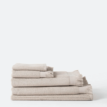Citta Ribbed Face Cloth - Oat 34x34cm