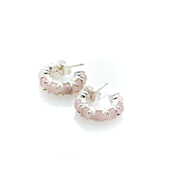 Stolen Girlfriend Halo Cluster Earrings - Rose Quartz