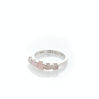Stolen Girlfriend Halo Cluster Ring - Rose Quartz