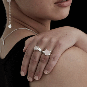 Stolen Girlfriend Baby Claw Ring - Rose Quartz