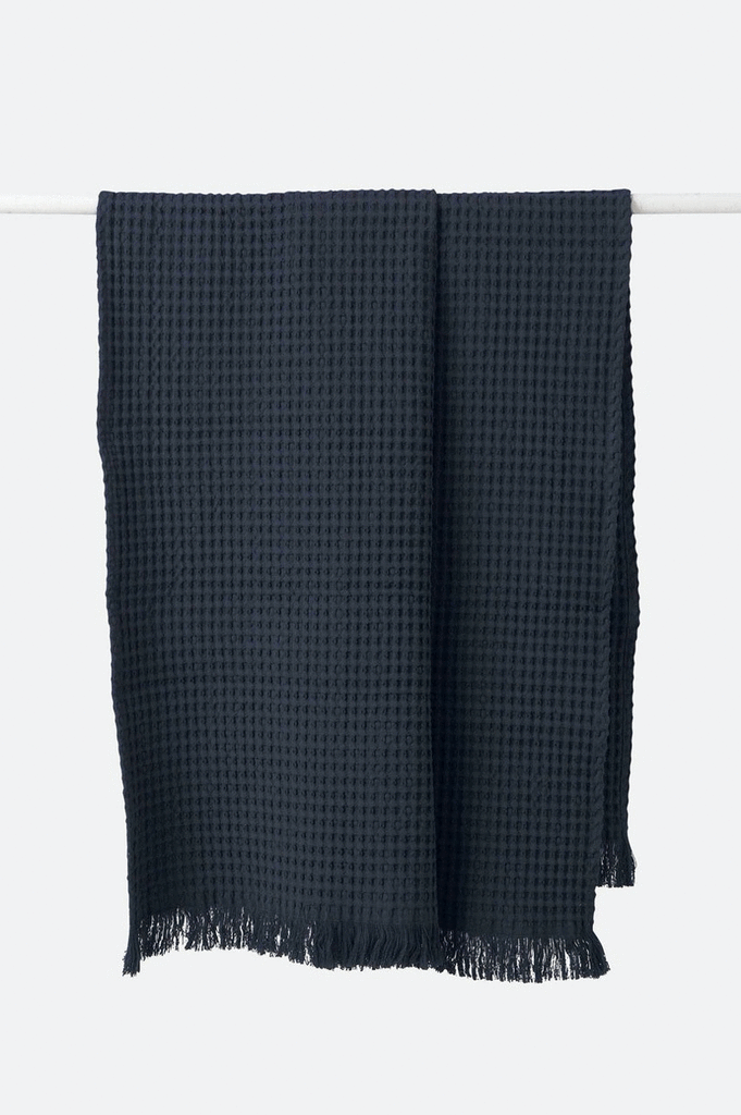 Citta Waffle Organic Cotton Beach Towel - Navy 90x150cm