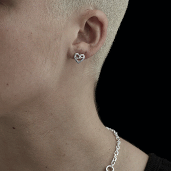 Stolen Girlfriend Heart Script Earrings